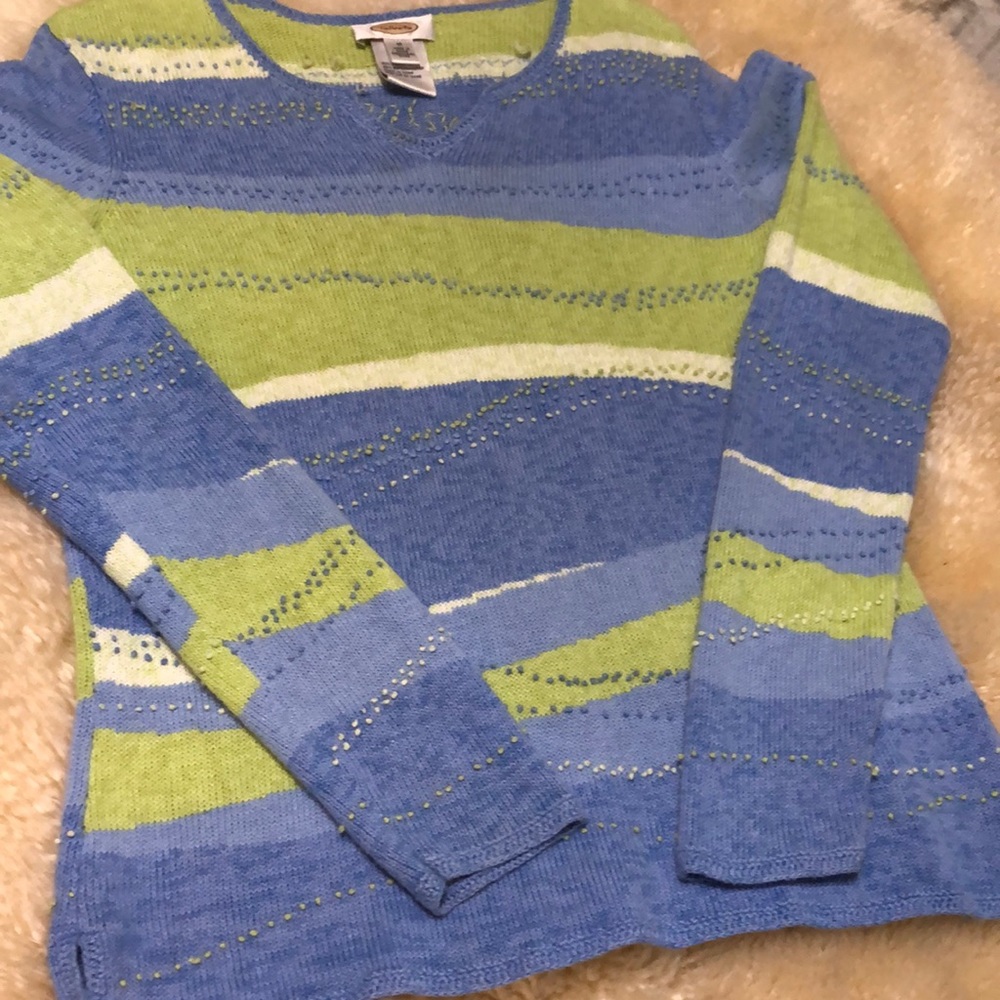 Talbots blue and green sweater size M
